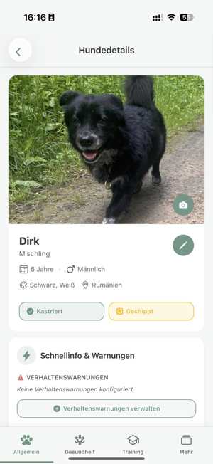 Dog profile in pawganizer with health, food, and warnings Dog profile in pawganizer with health, food, and warnings